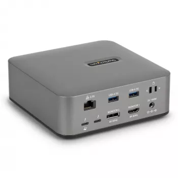 StarTech.com Thunderbolt 5 dokavimo stotis, DP / HDMI, trijų monitorių dokas iki 4K 144Hz arba dviejų 8K 60Hz, 5x USB prievadai, 140W nešiojamojo kompiuterio įkrovimas