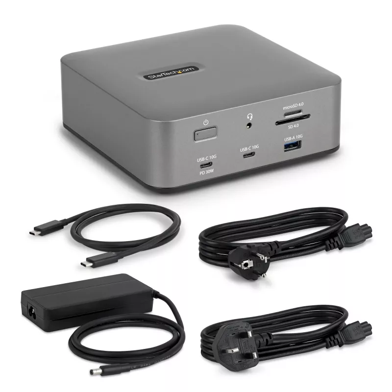 StarTech.com Thunderbolt 5 dokavimo stotis, DP / HDMI, trijų monitorių dokas iki 4K 144Hz arba dviejų 8K 60Hz, 5x USB prievadai, 140W nešiojamojo kompiuterio įkrovimas