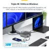 StarTech.com Thunderbolt 5 dokavimo stotis, DP / HDMI, trijų monitorių dokas iki 4K 144Hz arba dviejų 8K 60Hz, 5x USB prievadai, 140W nešiojamojo kompiuterio įkrovimas