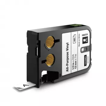 DYMO XTL Universalūs vinilo lipdukai | 12 mm x 7 m | Juoda ant baltos