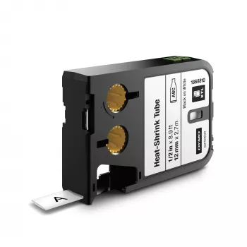 DYMO XTL termosusitraukiančios vamzdelinės etiketės | 12 mm x 2,7 m | Juoda ant baltos