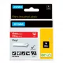 DYMO Rhino pramoninės vinilinės etiketės | 12 mm x 5,5 m | Baltas šriftas raudoname fone | Lipnios | LabelManager ir Rhino žymekliams