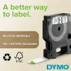 DYMO Rhino pramoninės vinilinės etiketės | 12 mm x 5,5 m | Baltas šriftas raudoname fone | Lipnios | LabelManager ir Rhino žymekliams