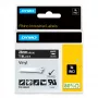 DYMO Rhino pramoninės vinilinės etiketės | 24 mm x 5,5 m | baltas spausdinimas ant juodo | savaime lipnios | LabelManager ir Rhino etikečių spausdintuvams
