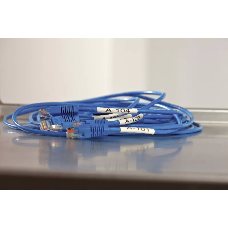 DYMO Rhino pramoniniai termosusitraukiantys kabelių žymėjimo vamzdeliai | 24 mm x 1,5 m | Juodas spaudinys ant geltono | Rhino etikečių spausdintuvams