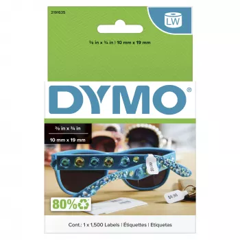 DYMO Authentic LW 2-Up kainų etikečių lipdukai | 10mm x 19mm | Etiketės LabelWriter spausdintuvams | 1 ritinėlis po 1500 vnt.