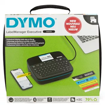 DYMO LabelManager Executive 640 CB nešiojamas etikečių spausdintuvo rinkinys su dėklu ir 3 kasetėmis