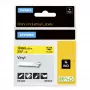 DYMO Rhino pramoninė vinilo juosta | 19 mm x 5,5 m | Juodas spausdinimas ant geltonos | Lipni | skirta Rhino ir LabelManager etikečių spausdintuvams
