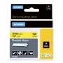 DYMO Rhino pramoninės lanksčios nailono etiketės | 12 mm x 3,5 m | juodas spaudinys ant geltono | lipnios | skirta Rhino ir LabelManager etikečių spausdintuvams