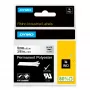 DYMO Rhino pramoninė poliesterio etikečių juosta | 9 mm x 5,5 m | juodas spaudinys ant skaidrios | lipni | skirta LabelManager ir Rhino etikečių spausdintuvams