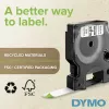 DYMO Rhino pramoninė poliesterio etikečių juosta | 9 mm x 5,5 m | juodas spaudinys ant skaidrios | lipni | skirta LabelManager ir Rhino etikečių spausdintuvams