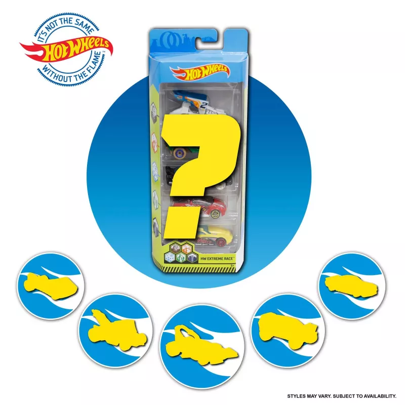 Hot Wheels 5 automobilių rinkinys, 1:64 skalė, įvairių spalvų