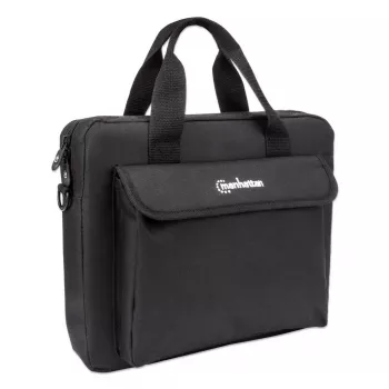 Manhattan London Laptop Dėklas 12.5 col., Viršutinis įkrovimas, Juodas, PIGUS, Priedų Kišenė, Nuimamas Peties Diržas, Nešiojamojo Kompiuterio Dėklas, Trejų Metų Garantija