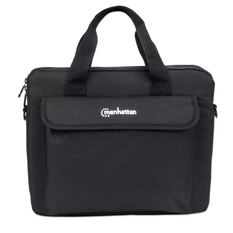 Manhattan London Laptop Dėklas 12.5 col., Viršutinis įkrovimas, Juodas, PIGUS, Priedų Kišenė, Nuimamas Peties Diržas, Nešiojamojo Kompiuterio Dėklas, Trejų Metų Garantija