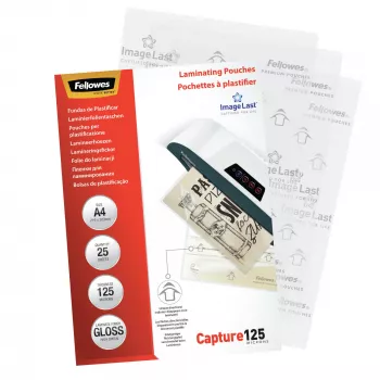 Fellowes ImageLast A4 125 Micron laminavimo maišeliai - 25 vnt., blizgūs, skaidrūs, A4, 0,125 mm, 310 mm, 214 mm