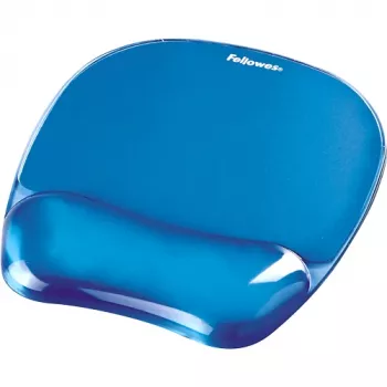 Fellowes pelės kilimėlis su riešo atrama - Crystals gelio pelės kilimėlis su neslystančiu guminiu pagrindu - ergonomiškas pelės kilimėlis kompiuteriui, nešiojamam kompiuteriui, namų biurui - suderinamas su lazerinėmis ir optinėmis pelėmis - mėlynas