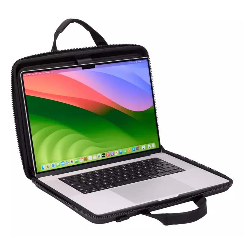 Nešiojamojo kompiuterio dėklas Thule Gauntlet 16, 16 colių MacBook, juodas, sustiprintas, su užtrauktuku