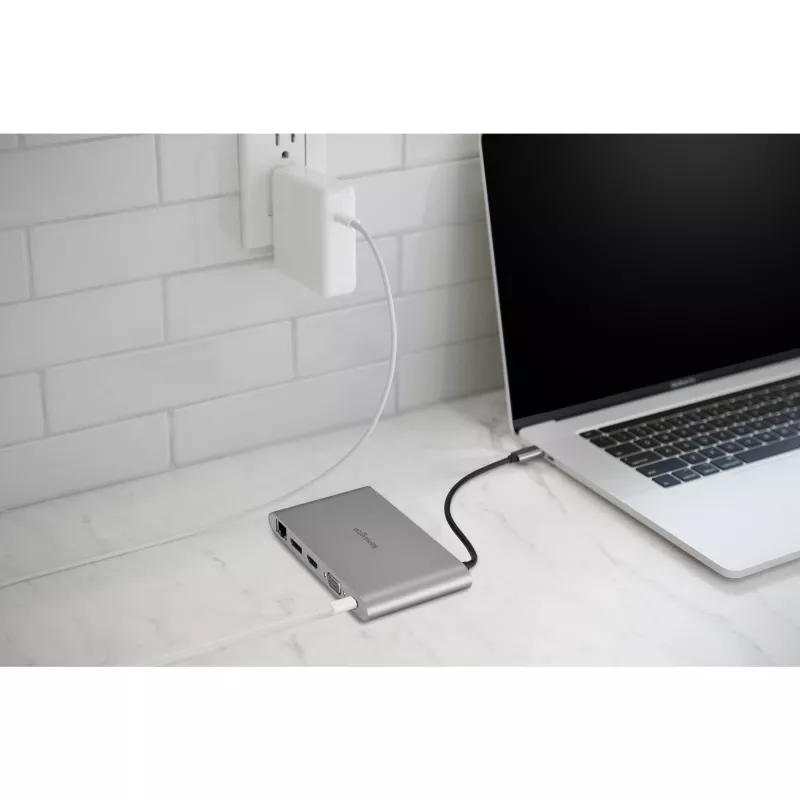 Kensington UH1440P USB-C 5Gbps dvigubas vaizdo belaidis mobilus dokas – 85W galios perdavimas – DP/HDMI/VGA