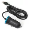 Automobilinis įkroviklis Kensington PowerBolt™ 2.4 Car Charger — juodas, su integruotu Lightning kabeliu, 1 m