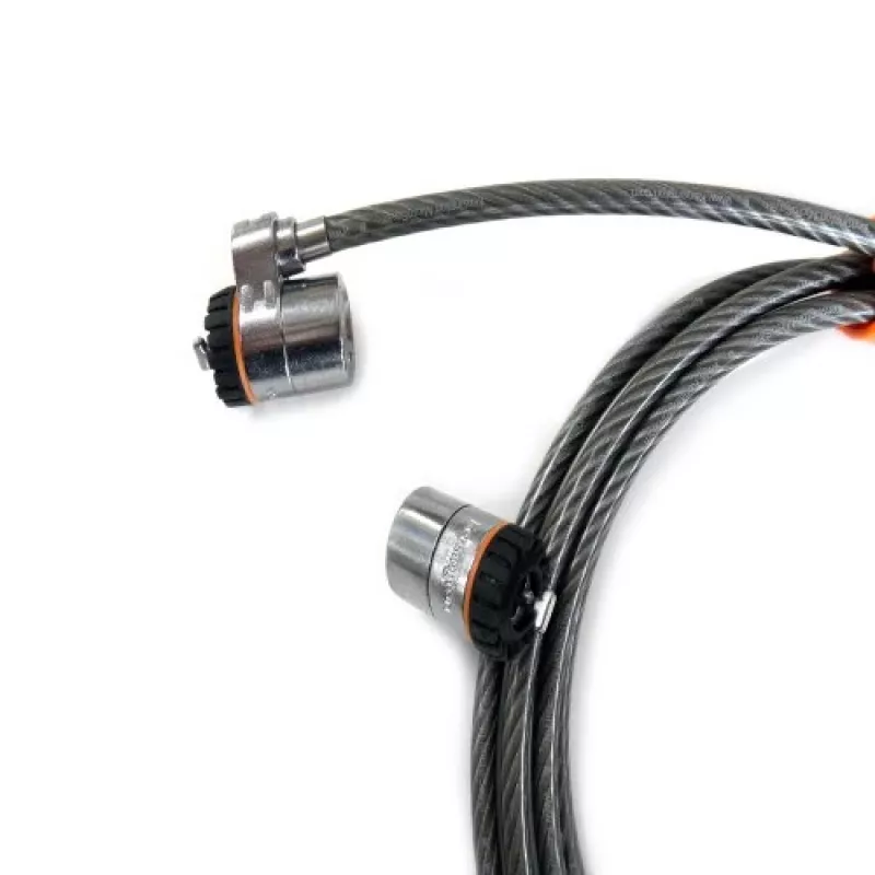 Kensington MicroSaver® raktinė dviguba nešiojamojo kompiuterio spyna, 2,2 m, apvalus raktas, plienas