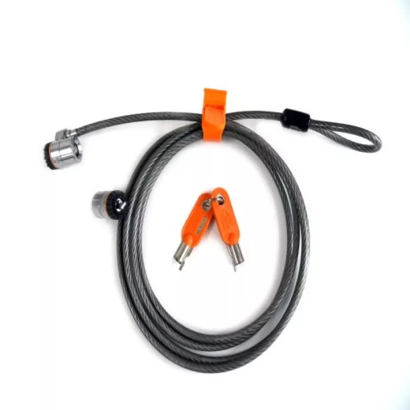 Kensington MicroSaver® raktinė dviguba nešiojamojo kompiuterio spyna, 2,2 m, apvalus raktas, plienas