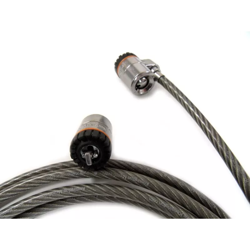 Kensington MicroSaver® raktinė dviguba nešiojamojo kompiuterio spyna, 2,2 m, apvalus raktas, plienas