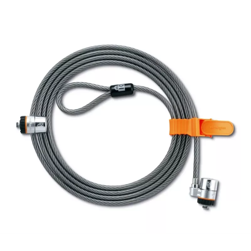 Kensington MicroSaver® raktinė dviguba nešiojamojo kompiuterio spyna, 2,2 m, apvalus raktas, plienas