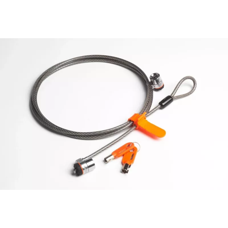 Kensington MicroSaver® raktinė dviguba nešiojamojo kompiuterio spyna, 2,2 m, apvalus raktas, plienas