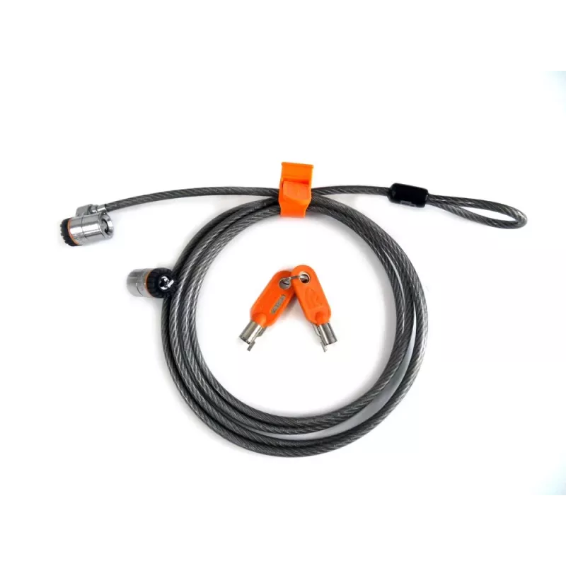Kensington MicroSaver® raktinė dviguba nešiojamojo kompiuterio spyna, 2,2 m, apvalus raktas, plienas
