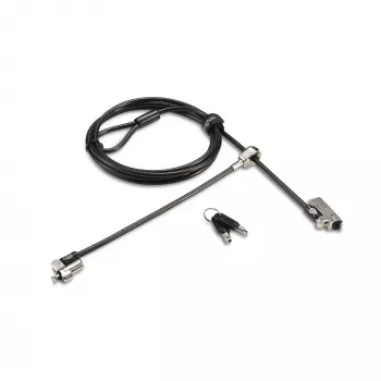 Kensington Slim NanoSaver 2.0 Dual Headed Lock, raktinis, anglinis plienas, sidabrinė, juoda