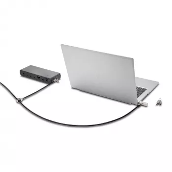 Kensington Slim NanoSaver 2.0 Dual Headed Lock, raktinis, anglinis plienas, sidabrinė, juoda