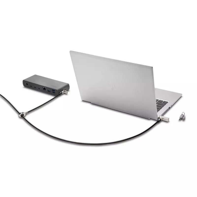 Kensington Slim NanoSaver 2.0 Dual Headed Lock, raktinis, anglinis plienas, sidabrinė, juoda