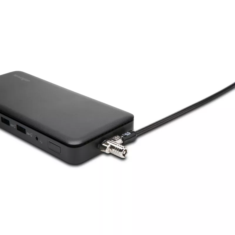 Kensington Slim NanoSaver 2.0 Dual Headed Lock, raktinis, anglinis plienas, sidabrinė, juoda