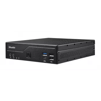 Shuttle Slim PC DH610, LGA1700, 1x HDMI, 2x DP, 1x 2,5 colio, 2x M.2, 2x LAN (Intel 1G + 2,5G), 2x COM, 24/7 darbui, su VESA laikikliu