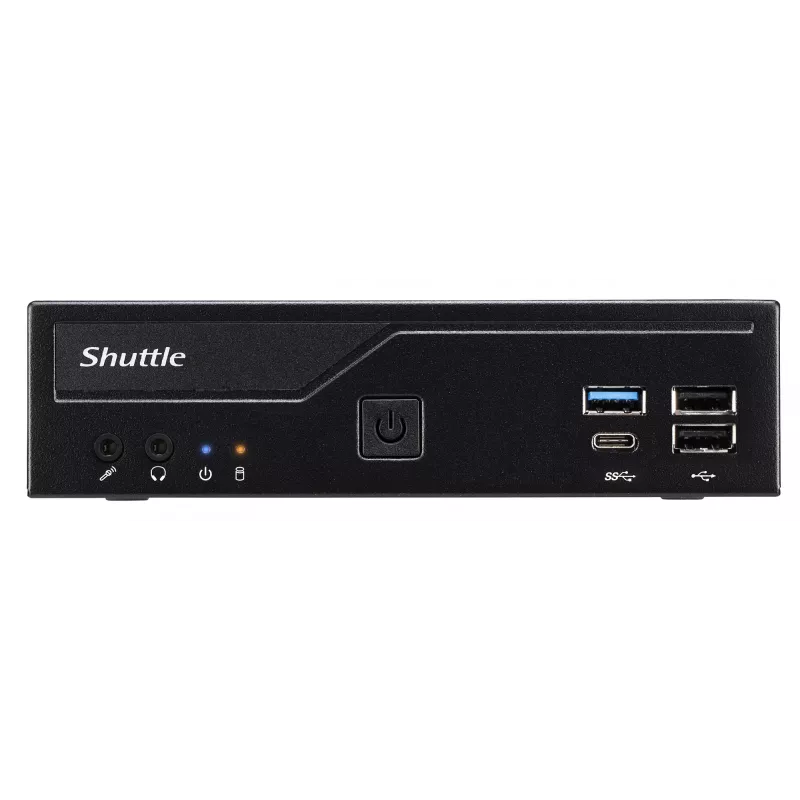 Shuttle Slim PC DH610, LGA1700, 1x HDMI, 2x DP, 1x 2,5 colio, 2x M.2, 2x LAN (Intel 1G + 2,5G), 2x COM, 24/7 darbui, su VESA laikikliu