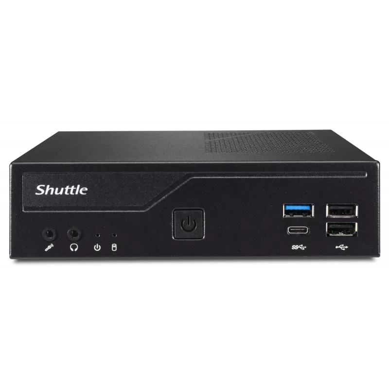 Shuttle Slim PC DH610, LGA1700, 1x HDMI, 2x DP, 1x 2,5 colio, 2x M.2, 2x LAN (Intel 1G + 2,5G), 2x COM, 24/7 darbui, su VESA laikikliu