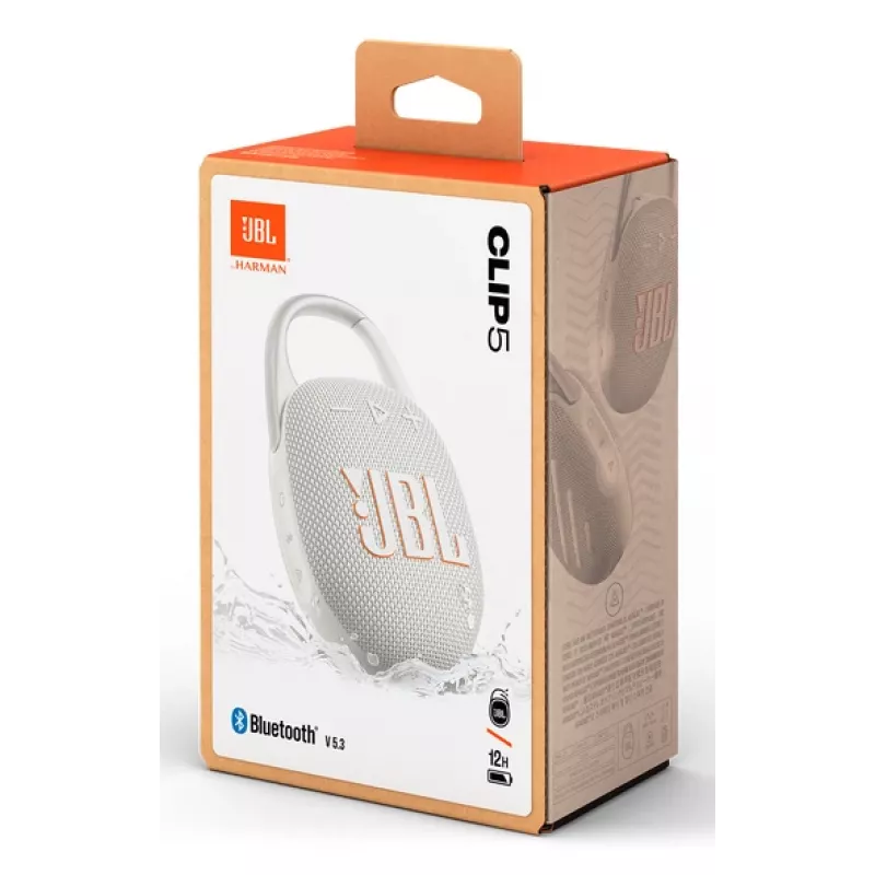 Nešiojamas garsiakalbis JBL Clip 5, 4,5 cm, 7 W, 90–20000 Hz, 85 dB, belaidis, 2,4–2,4835 GHz