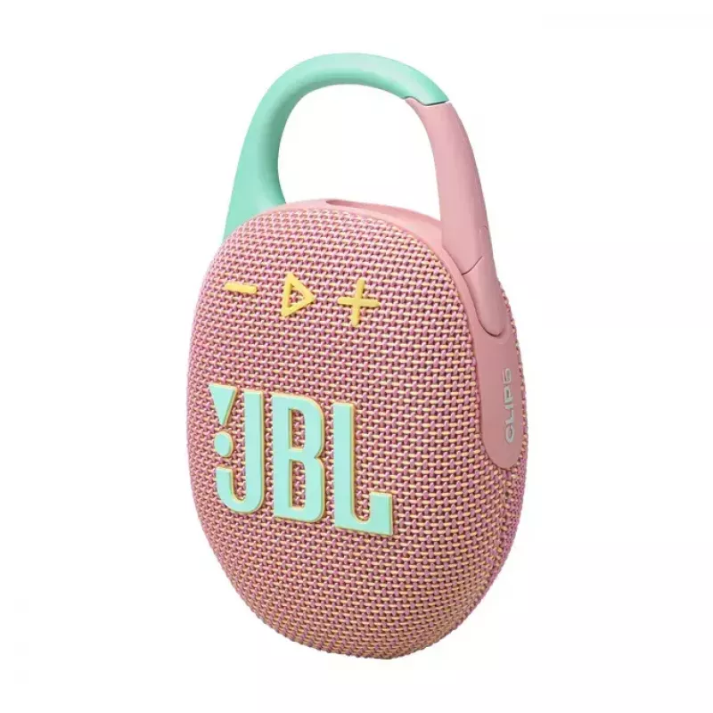 JBL Clip 5 nešiojamas Bluetooth garsiakalbis, rožinis