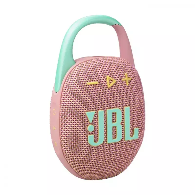 JBL Clip 5 nešiojamas Bluetooth garsiakalbis, rožinis