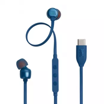JBL Tune 310C USB ausinės laidinės į ausį, skambučiams/muzikai, USB Type-C, mėlynos
