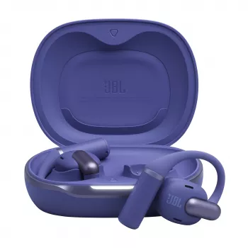 Ausinės JBL Sense Pro TWS užkabinamos ant ausies, Bluetooth, USB-C įkrovimo stovas, 20–40000 Hz, mėlyna, 95.2 g