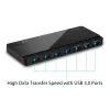 TP-Link UH700 USB 3.2 Gen 1 (3.1 Gen 1) 7 prievadų USB mazgas, Micro-B, 5000 Mbit/s, juoda