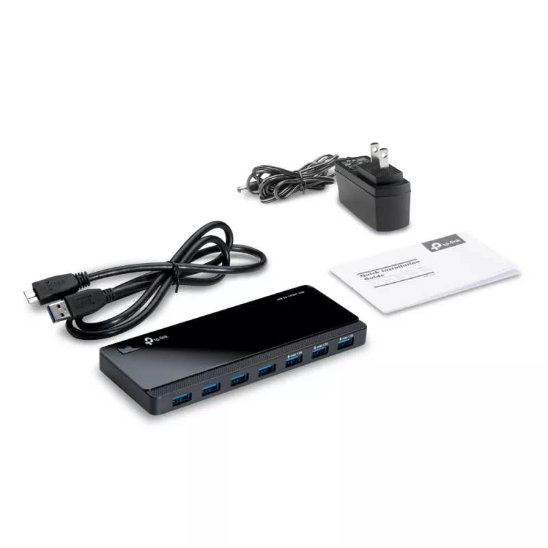 TP-Link UH700 USB 3.2 Gen 1 (3.1 Gen 1) 7 prievadų USB mazgas, Micro-B, 5000 Mbit/s, juoda