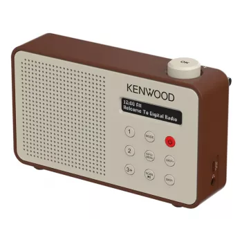 Kenwood CRM25DABT nešiojamas skaitmeninis radijo imtuvas, mocha