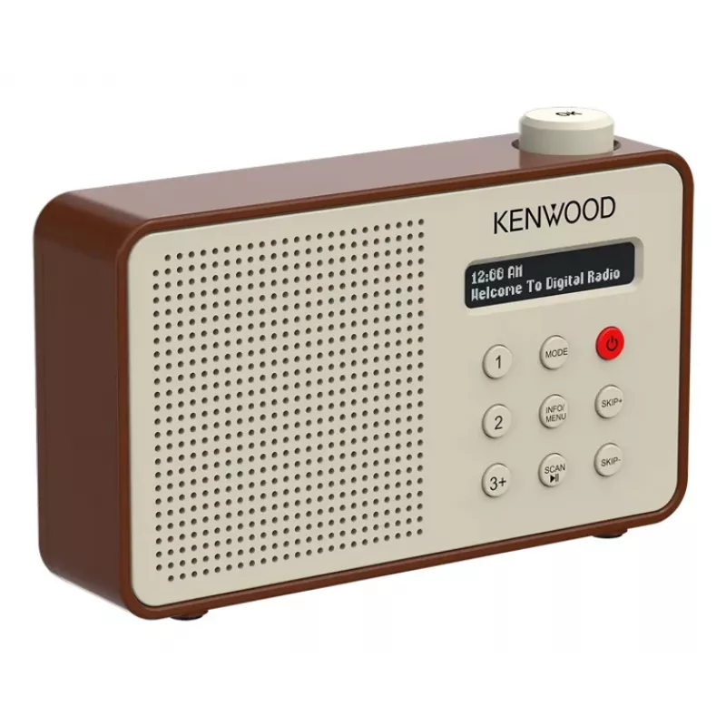 Kenwood CRM25DABT nešiojamas skaitmeninis radijo imtuvas, mocha