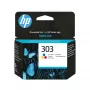 HP 303 Tri-color Original rašalo kasetė, standartinė išeiga, žydra, purpurinė, geltona, dažų pagrindu, 1 vnt., 165 puslapiai, vienetinė pakuotė