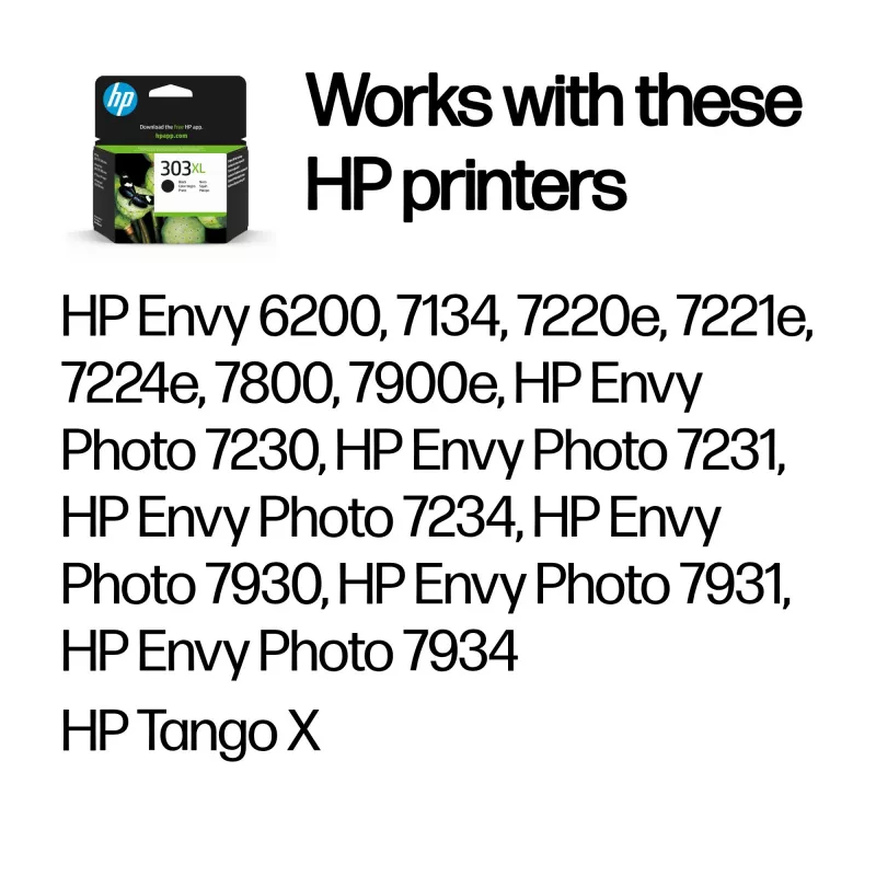 HP 303XL didelės talpos juodi originalūs rašalo kasetė, didelė talpa, juoda, pigmentinis rašalas, 12 ml, 1 vnt., 600 puslapių