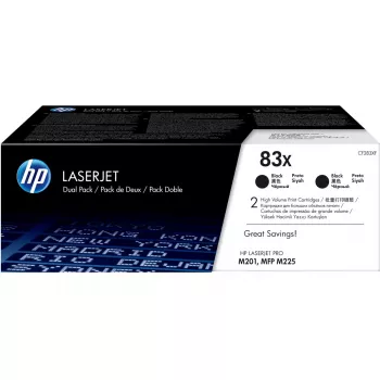 Originalūs HP 83X (CF283XD) 2 vnt. pakuotė didelės išeigos juodi kasečiai LaserJet spausdintuvams, 2200 puslapių