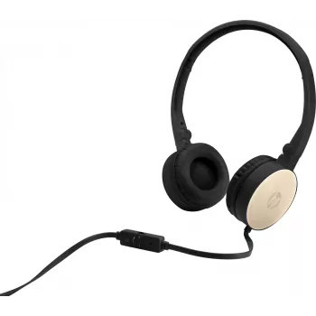 HP Stereo Headset H2800 (Juoda su šilkiniu auksu), Laidinis, Skambučiai/Muzika, 125 g, Ausinės, Juoda, Auksinė