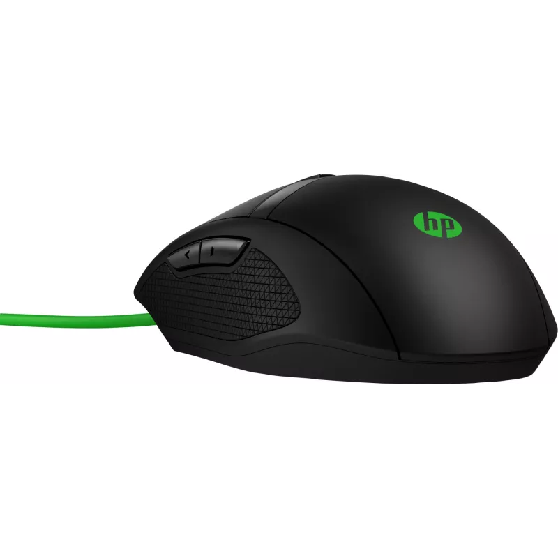 HP Pavilion Gaming Mouse 300, ambidekstrinė, optinė, USB-A, 5000 DPI, juoda, žalia